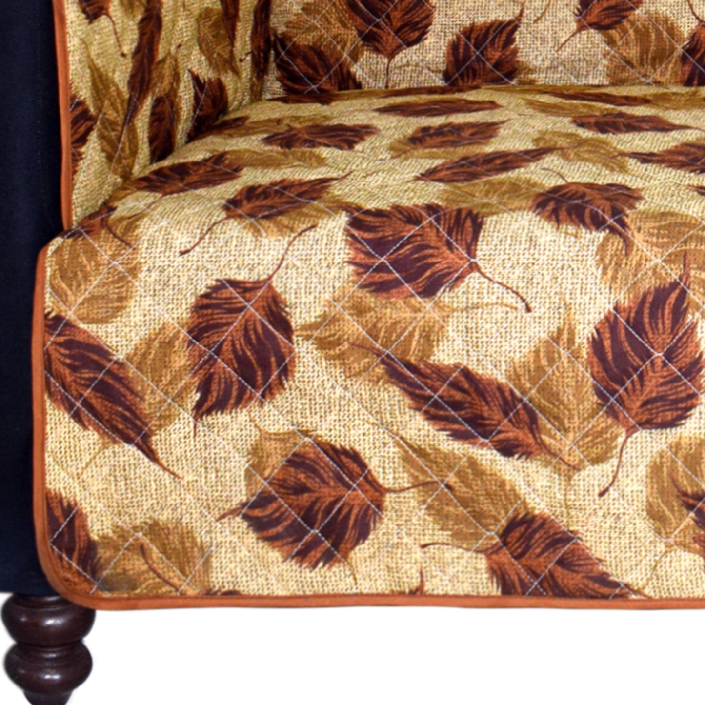 Brown Leaf Reversible Sofa Cover Online in Pakistan