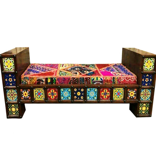 Swati Furniture Handcrafted Three Seater Dewan