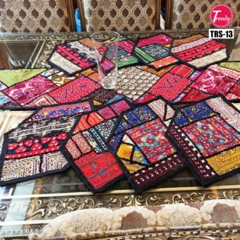 Sindhi Hand Embroidery Runner Set And Place Mat Set TRS-013 - Trendy Pakistan
